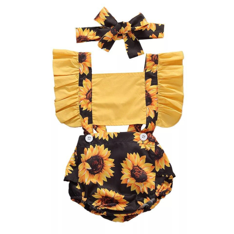 Onesie Infant Sunflower Onesie Ruffle Sleeve Summer Onesie - PrettyKid