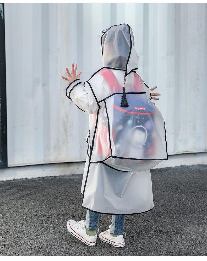 Transparent long one-piece raincoat for children - PrettyKid