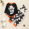 Baby Girls Cartoon Ghost Print Long Sleeve Jumpsuit Long Sleeve Two-piece Suit Unbranded Baby Clothes Wholesale - PrettyKid