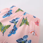 Kids Girls Butterfly Print Hooded Pullover Long Sleeved Shirt Set - PrettyKid