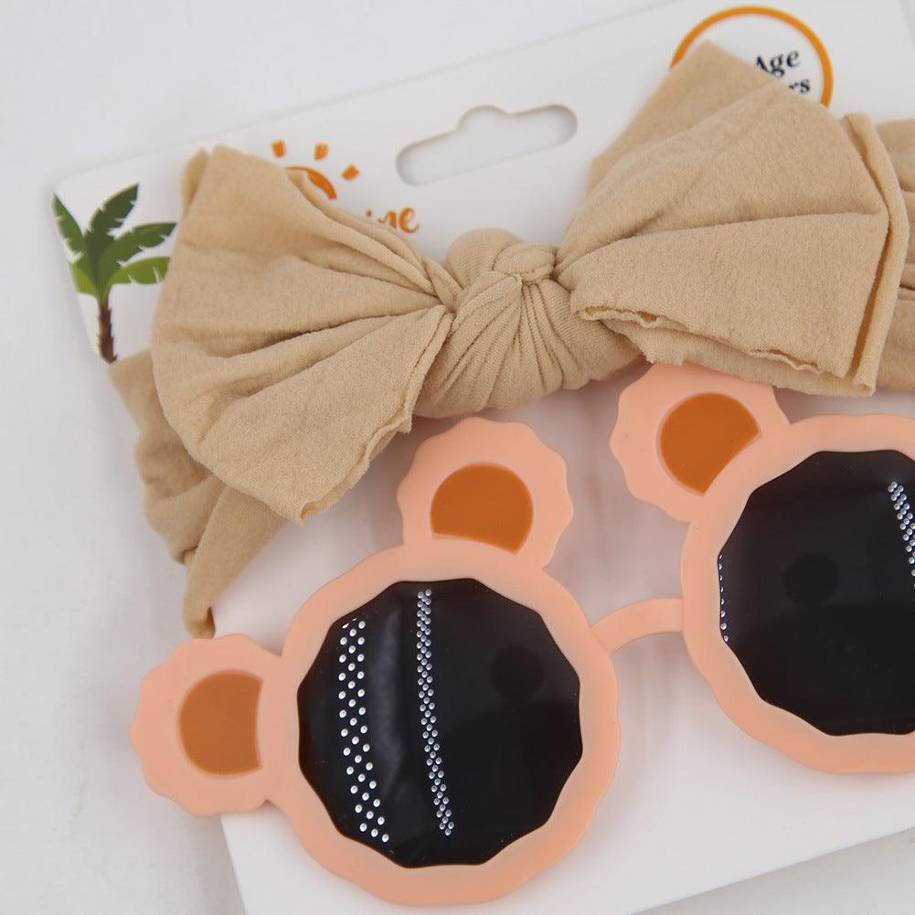 Children's Panda Sunglasses Hair Band Suit