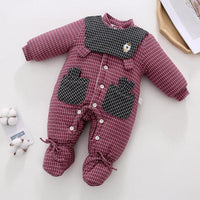 Baby Boys Girls Winter Thickened Cotton Wrapped Feet Jumpsuit Cotton Clothes Cotton Clothing - PrettyKid