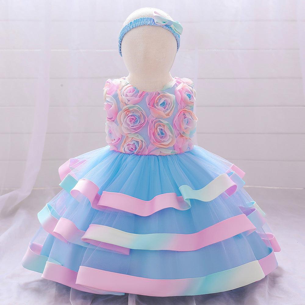 Baby Girls Flower Cake Puffy Skirt Baby Girl Dresses Wholesale - PrettyKid