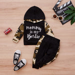 Toddler Boys Camouflage Letter Hoodie Trousers Set - PrettyKid