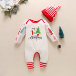 Christmas Day Models Striped Christmas Tree Boys and Girls Jumpsuit Hat - PrettyKid