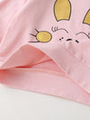 Toddler Girls Cute Pink Cartoon Letter Printed Long Sleeve Pajama Set - PrettyKid