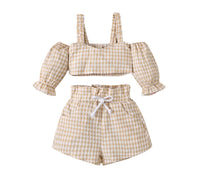 Bubble Short Sleeve Set Summer Baby Girl Two Piece Set