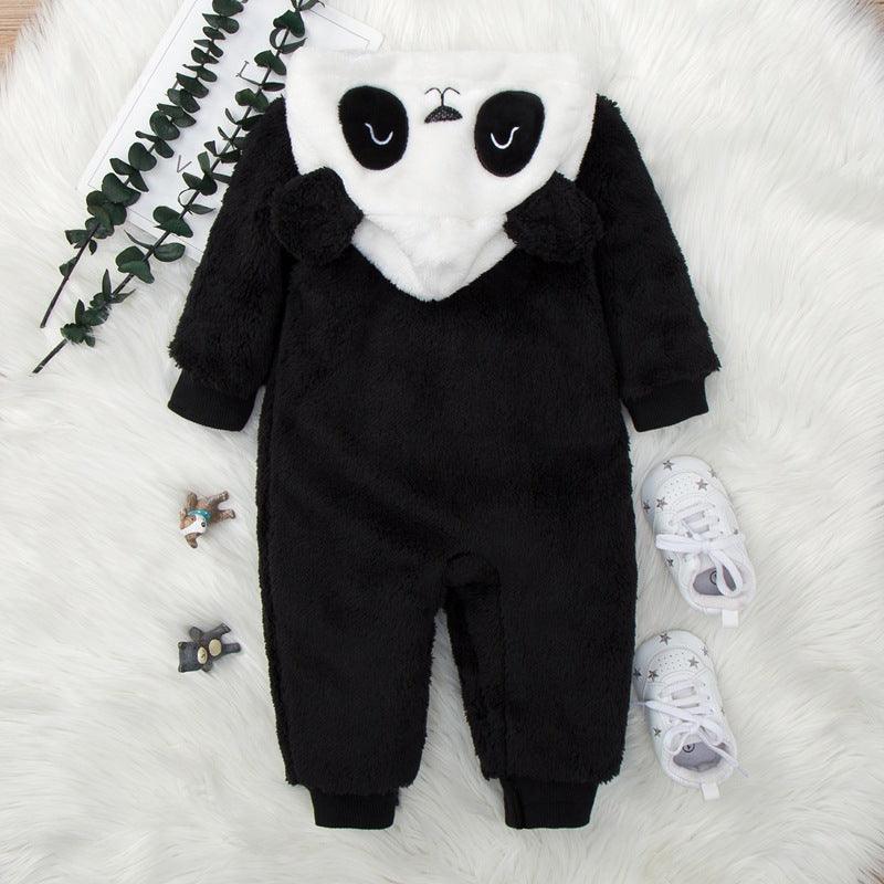 Winter Baby Flannel Cartoon Panda Jumpsuit Cheap Baby Clothes Wholesale - PrettyKid