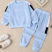 Toddler Children's Boys Solid Color Long Sleeved Sweater Pants Sports Suit - PrettyKid