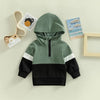 Toddler Kids Solid Color Sports Casual Zipper Hooded Sweatshirt Jacket - PrettyKid