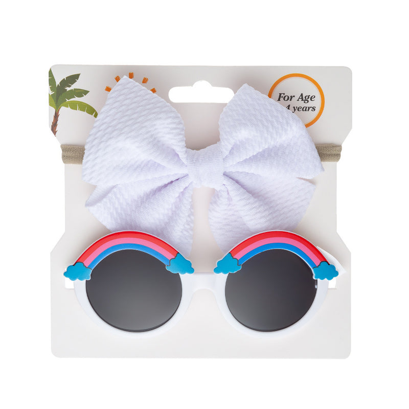 Children's Sun Lens Belt Suit Sunglasses Hair Belt Two-piece Set