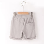 Toddler Kids Boys' Solid Color Letter Print Leather Belt Sports Shorts - PrettyKid