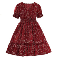 2023 Summer Girls' Baby Polka Dot Bubble Sleeve Dress