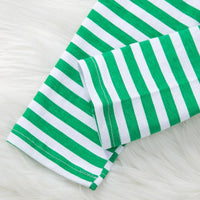 Baby Letter Green Stripe Jumpsuit Pants Christmas Suit - PrettyKid