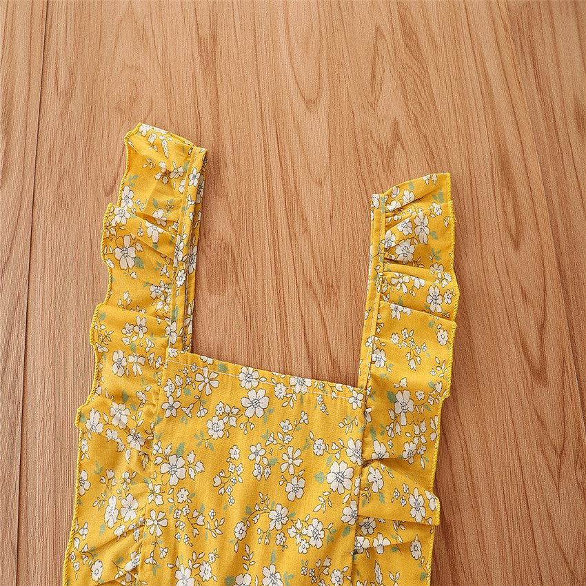 Toddler Kids Girls Printed Suspender Shorts Two Piece Set Children's Boutique Wholesale Suppliers - PrettyKid