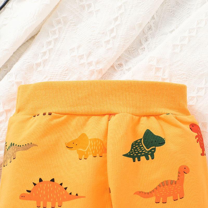 Toddler Boys Cartoon Dinosaur Hoodie Pants Set - PrettyKid