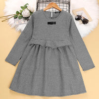 Children Girls' Long Sleeve Plaid Dress Wholesale Girls Dresses - PrettyKid