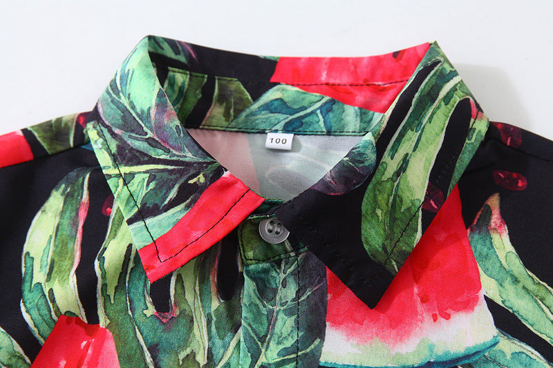 9M-4Y Toddler Boys Watermelon Tropical Print Shirts Wholesale Fashionable Boys Clothes - PrettyKid