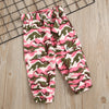 Toddler Kids Girls Solid Color Stitching Long-sleeved Round Neck Sweater Camouflage Legging Pants Set - PrettyKid