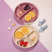 Baby Silica Gel Plate Children's Tableware Auxiliary Food Bowl Dividing Plate - PrettyKid