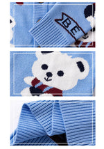 Toddler Kids Solid Cartoon Bear Knitting Sweater Cardigan Coat - PrettyKid