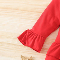 Toddler Kids Girl Solid Letter Long Sleeve Top Love Printed Pants Valentine's Day Set - PrettyKid