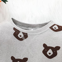 Toddler Cartoon Panda Printed Long Sleeve Sweater Pants Set - PrettyKid