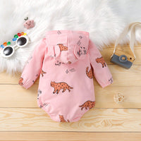 Baby Boys Girls Cartoon Animal Hooded Jumpsuit - PrettyKid