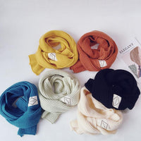 Boys Girls Solid Color Knitting Warm Woolen Scarf - PrettyKid