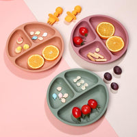 Baby Silica Gel Plate Children's Tableware Auxiliary Food Bowl Dividing Plate - PrettyKid