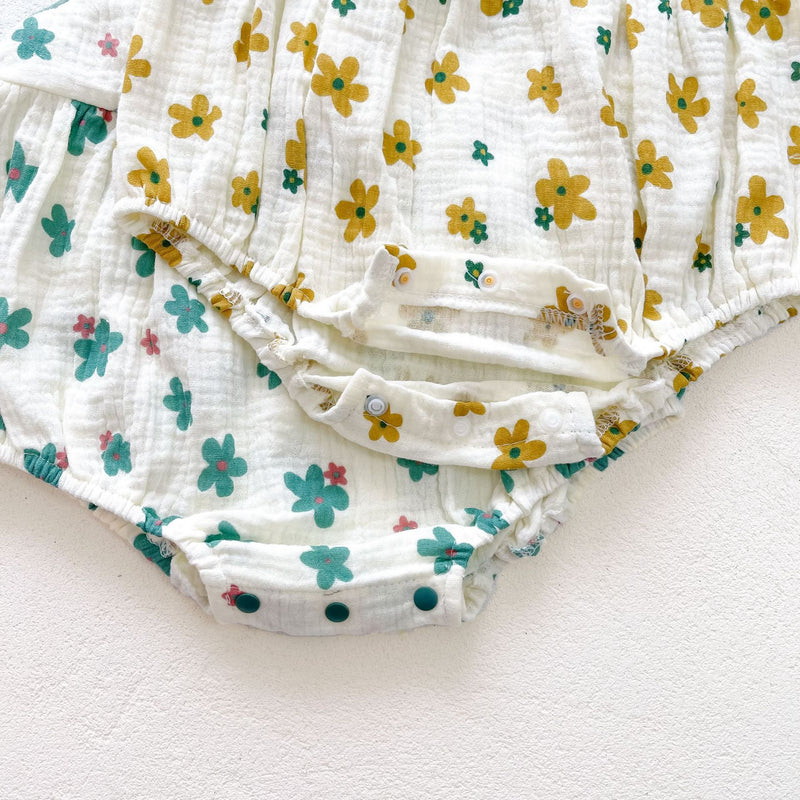 2022 Summer Baby Girl Baby Sleeveless Small Flower Harness Cotton - PrettyKid