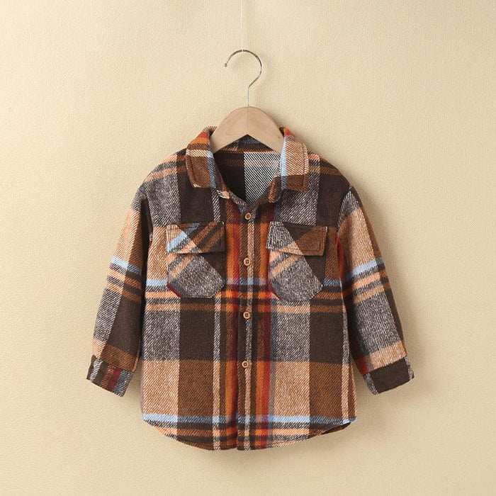 Children Boys Girls Plaid Shirt Bottoms - PrettyKid