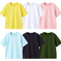 2021 Summer Cotton T-shirt Loose Short Sleeve Solid Bottomed Shirt Top - PrettyKid