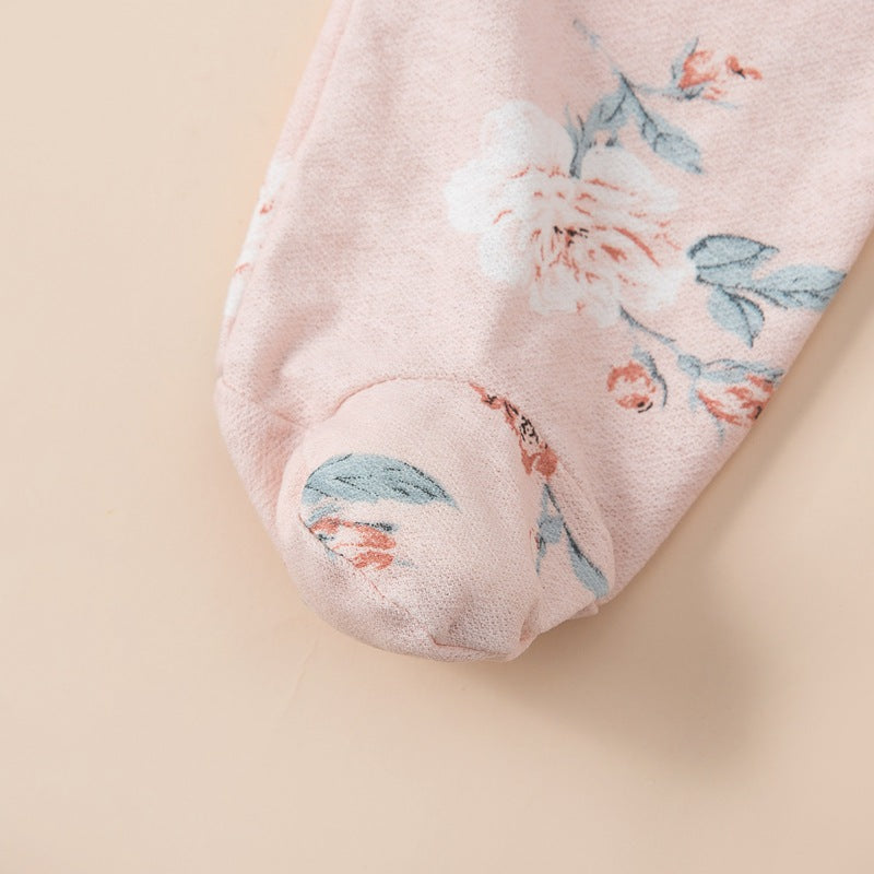 Baby Girls Cute Printed Wrap Leg Diagonal Jumpsuit - PrettyKid