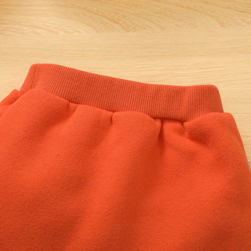 Toddler Kids Girl Solid Color Long Sleeve Hooded Short Top Skirt Set - PrettyKid