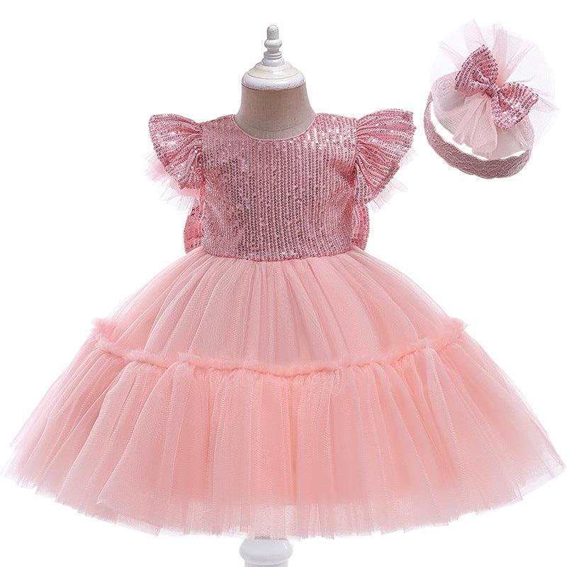 Christmas Girls Dresses Princess Dress Bow Mesh Halloween Dress Set - PrettyKid