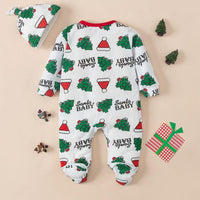 Baby's Oblique Placket Christmas Wrap Foot Jumpsuit - PrettyKid