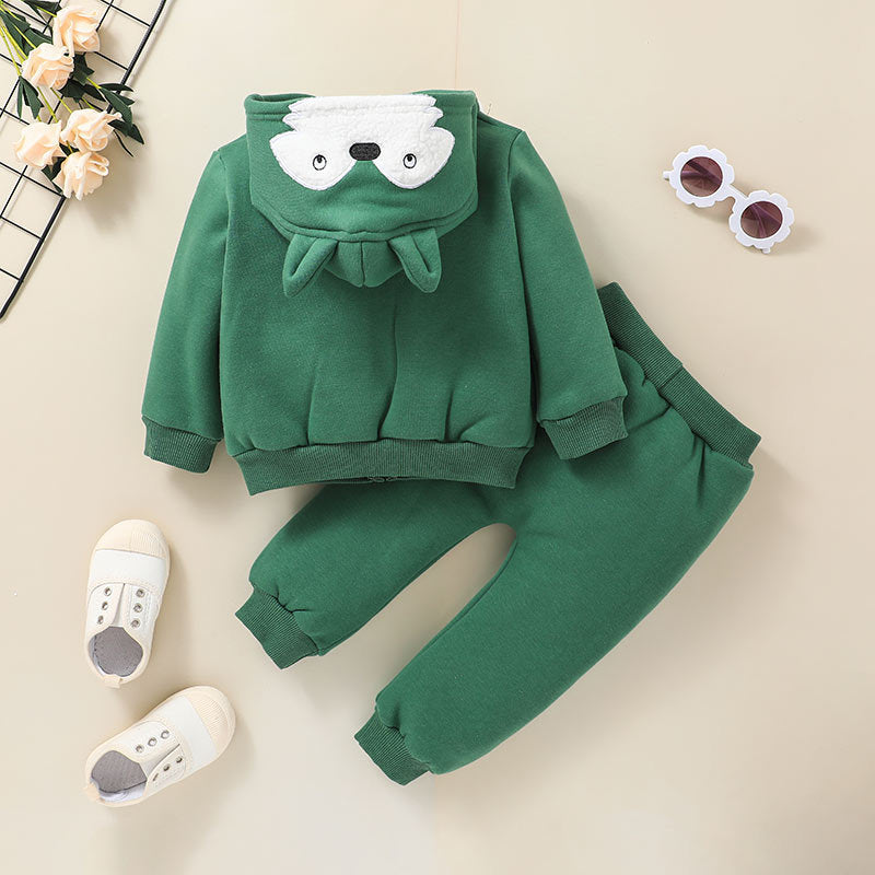Children's Long Sleeved Children's Suit Cartoon Coat Pants Two-piece Set - PrettyKid