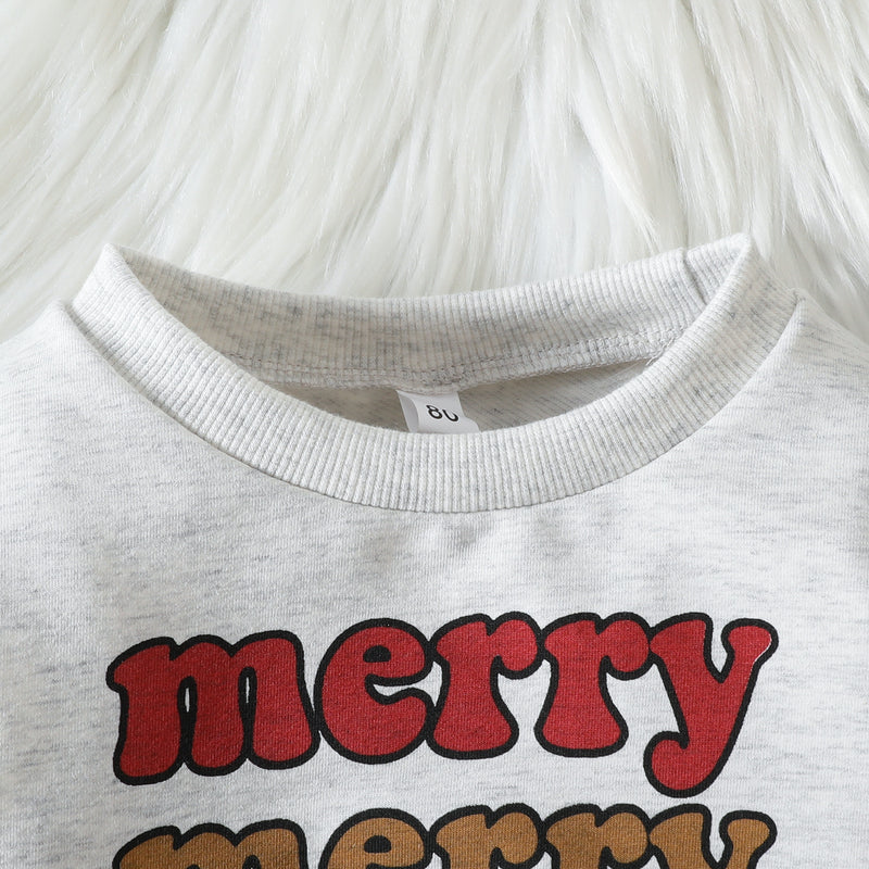 Toddler Kids Colored Lettering Top Christmas Dress - PrettyKid