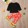 Toddler Children Girls' Cotton Long Sleeve Cartoon Printed Trousers Christmas Suit - PrettyKid