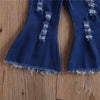 Kids Girls' Sling Sleeveless Hollow Vest Split Loose Flared Trousers Set Wholesale Little Girl Clothing - PrettyKid