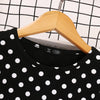 Children Girls' Solid Color Polka Dot Long Sleeved Dresses - PrettyKid
