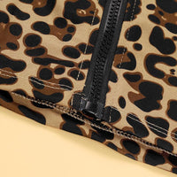Toddler Kids Girls Solid Color Long Sleeve Top Leopard Print Skirt Set - PrettyKid