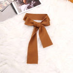 Kids Girls' Solid Color Bow Mid Length Tweed Coat - PrettyKid
