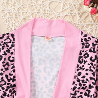 Toddler Kids Girls Long Sleeved Leopard Cardigan Coat - PrettyKid