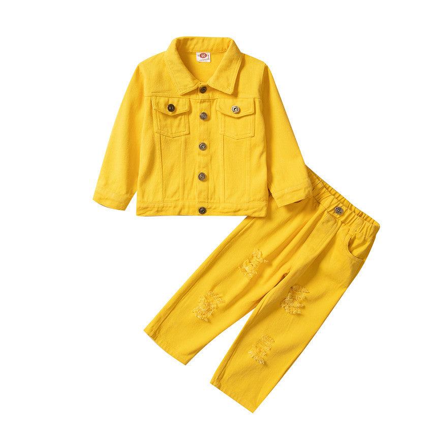 Spring and Summer New Girls' Suit Two Piece Long Sleeve Fashion Clothes for Children - PrettyKid