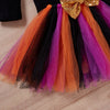 Baby Girls Halloween Black Smiley Face Pumpkin Jumpsuit Mesh Skirt Set - PrettyKid