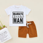 6months-3years Toddler Boy Sets Children's Clothing Boys Summer Suit Letter Print Short Sleeve T-shirt & Shorts Two Piece Set - PrettyKid