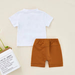 6months-3years Toddler Boy Sets Children's Clothing Boys Summer Suit Letter Print Short Sleeve T-shirt & Shorts Two Piece Set - PrettyKid