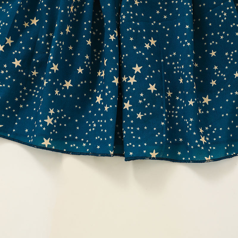Toddler Kids Star Print Long Sleeve Dress - PrettyKid